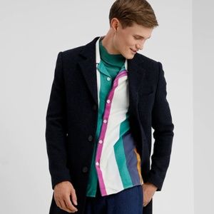 Brixtol Ian Navy Jacket - Medium - Trench Coat